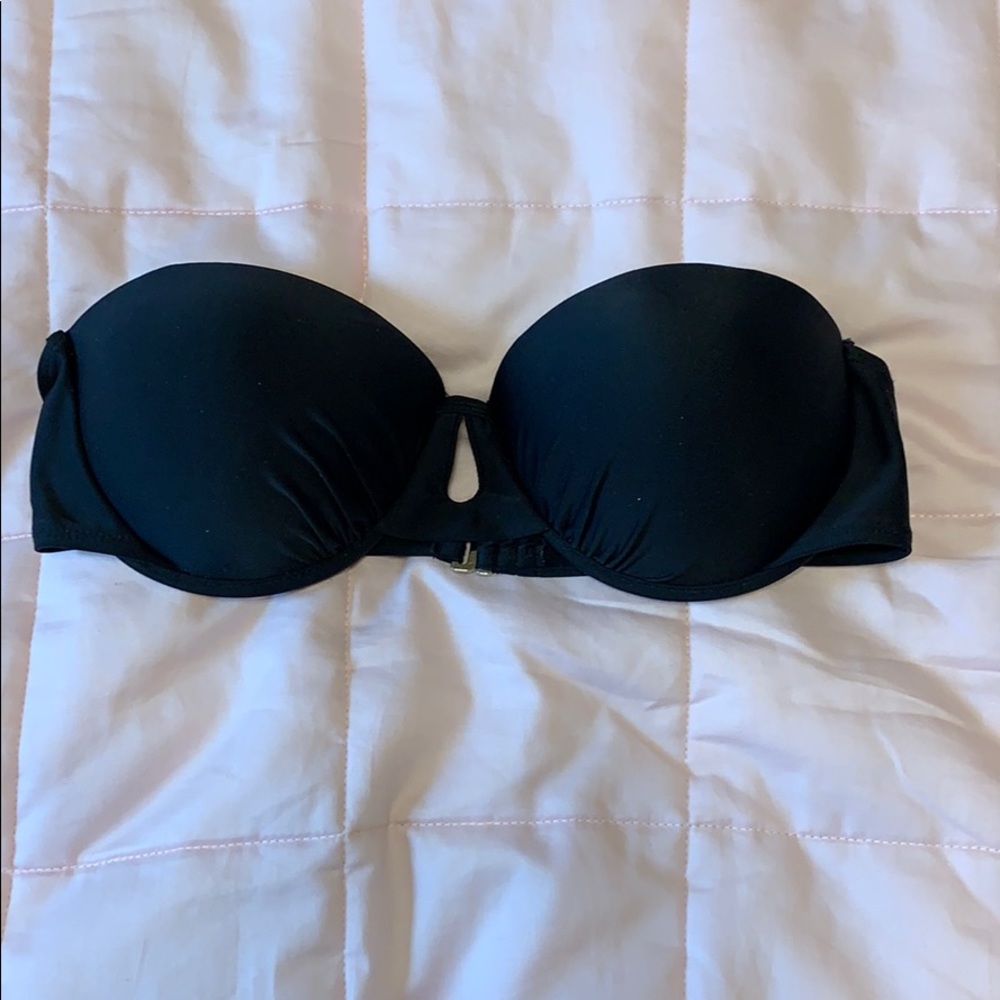 Plain black push up bikini top